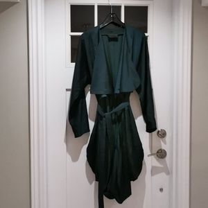 green silk jacket